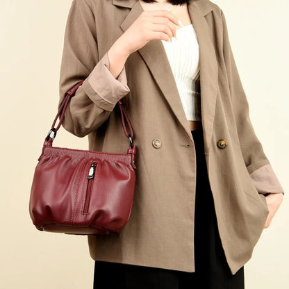 PU Leather Bucket Bag for Women – Small Crossbody Shoulder Purse