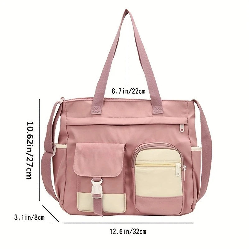 Nylon Crossbody Bag – Multi-Compartment Shoulder Bag for Women & Teens