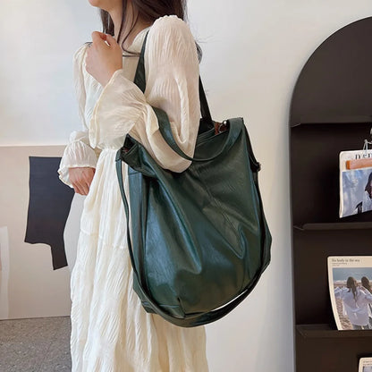 Large Capacity PU Leather Hobo Shoulder Bag for Women