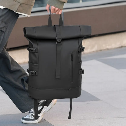 Roll-Top Travel Backpack for Men – Large Capacity Bag