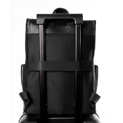 Men S Genuine Leather High-End Double-Shoulder Bag Simple Flap