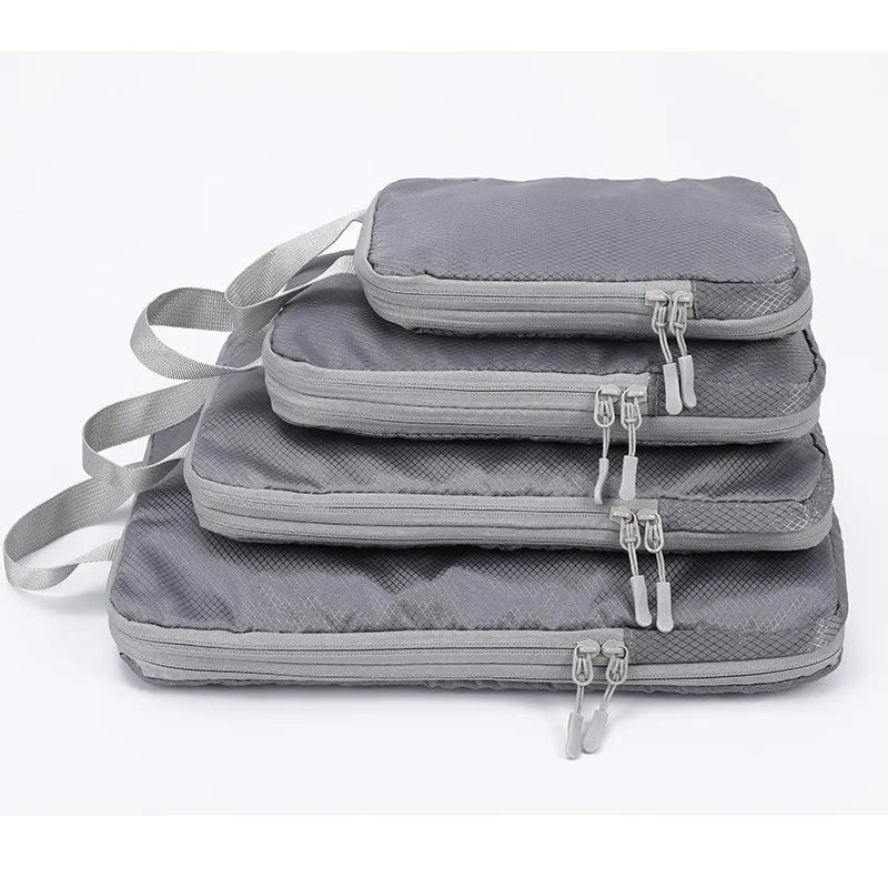 Homefish 4 Pcs Compressible Travel Organizer Bag Vertical Waterproof Multi-Functional Business