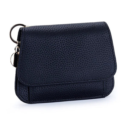 Women S Purse Leather Short Cowhide Rfid Multi-Card Bag Zipper Premium Coin