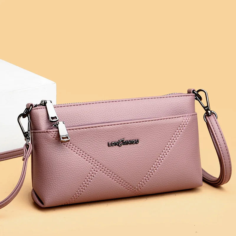 Horizontal Square-Shaped Crossbody Bag Simple Ladies Clutch Multi-Functional Commuting