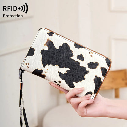 This Rfid Anti-Theft Swiping Women S Wallet Features Large Capacity