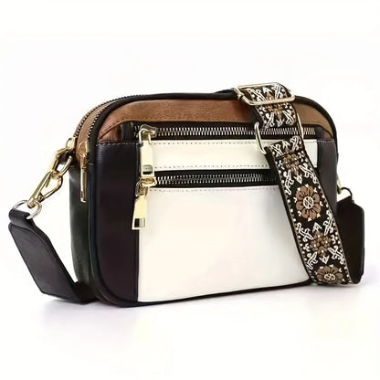 Crossbody Bag with Boho Strap – Multi-Zip PU Leather & 4 Card Slots