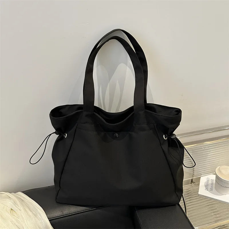 Canvas Drawstring Tote Bag – Large Capacity Casual Shoulder Bag