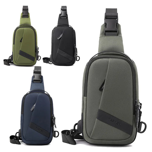 Men S Large Capacity Single Shoulder Chest Pack Usb Charging Backpack Oblique Cross Waterproof
