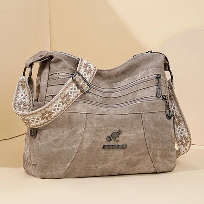 Vintage Shoulder Bag – Multi Layer Faux Leather Crossbody Handbag for Women