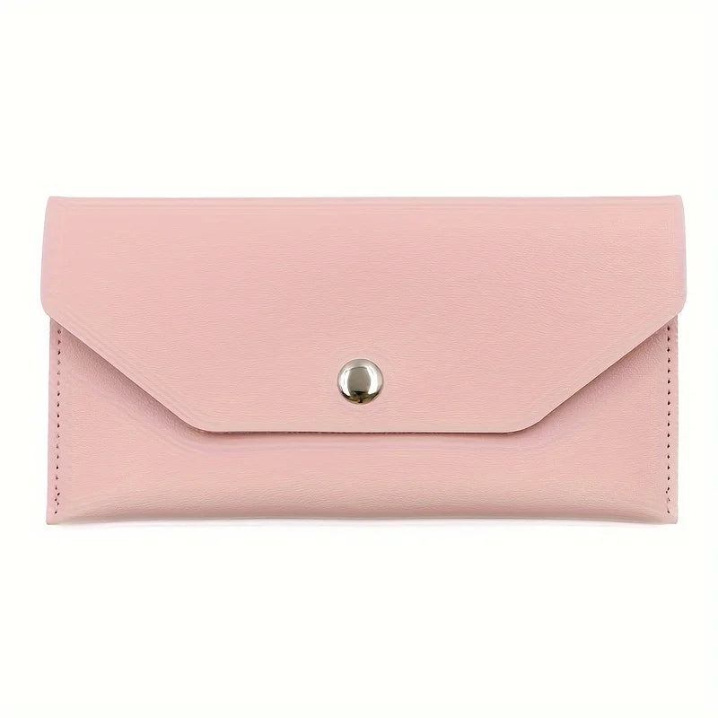 PU Leather Envelope Wallet with Card Holder & Cash Slots