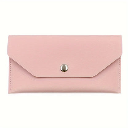 PU Leather Envelope Wallet with Card Holder & Cash Slots