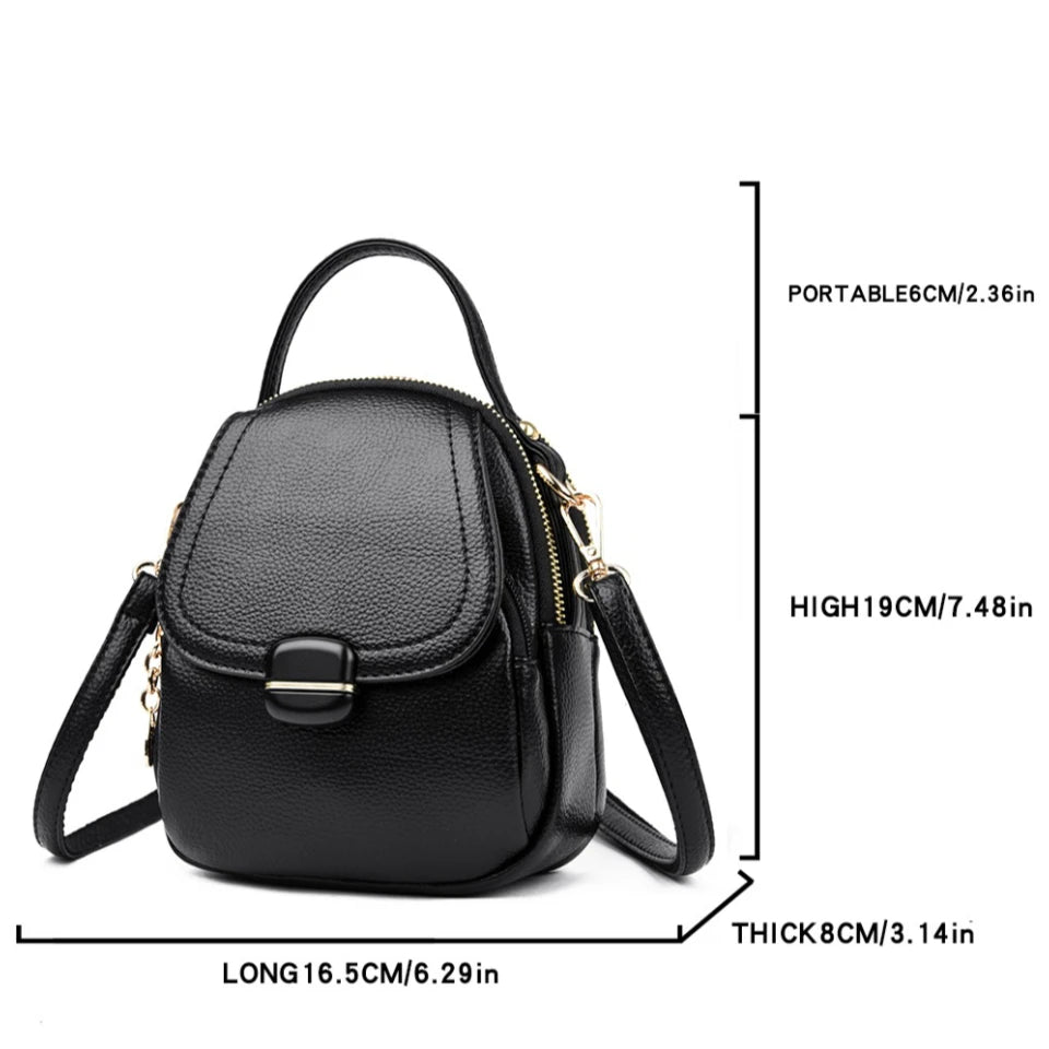 Mini PU Leather Crossbody Bag for Women