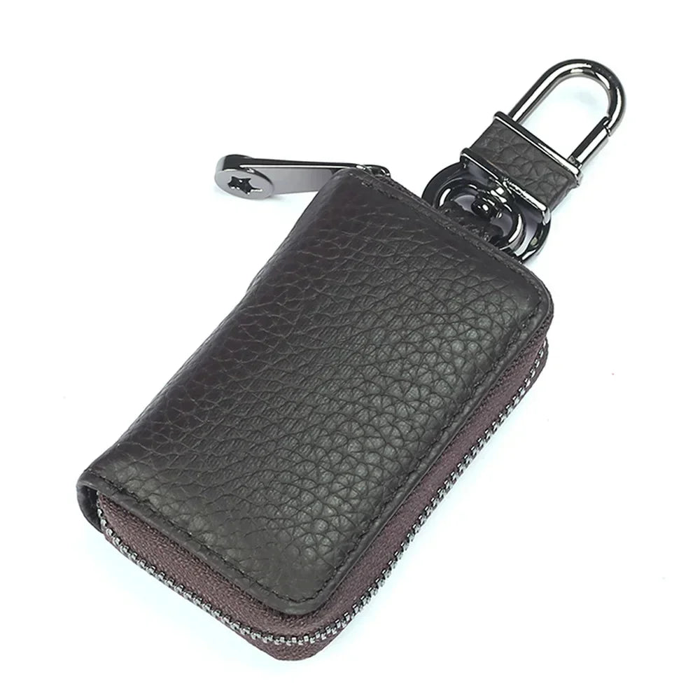 Car Key Bag Men S Mini Women Leather Zipper Compact Simple Premium Storage