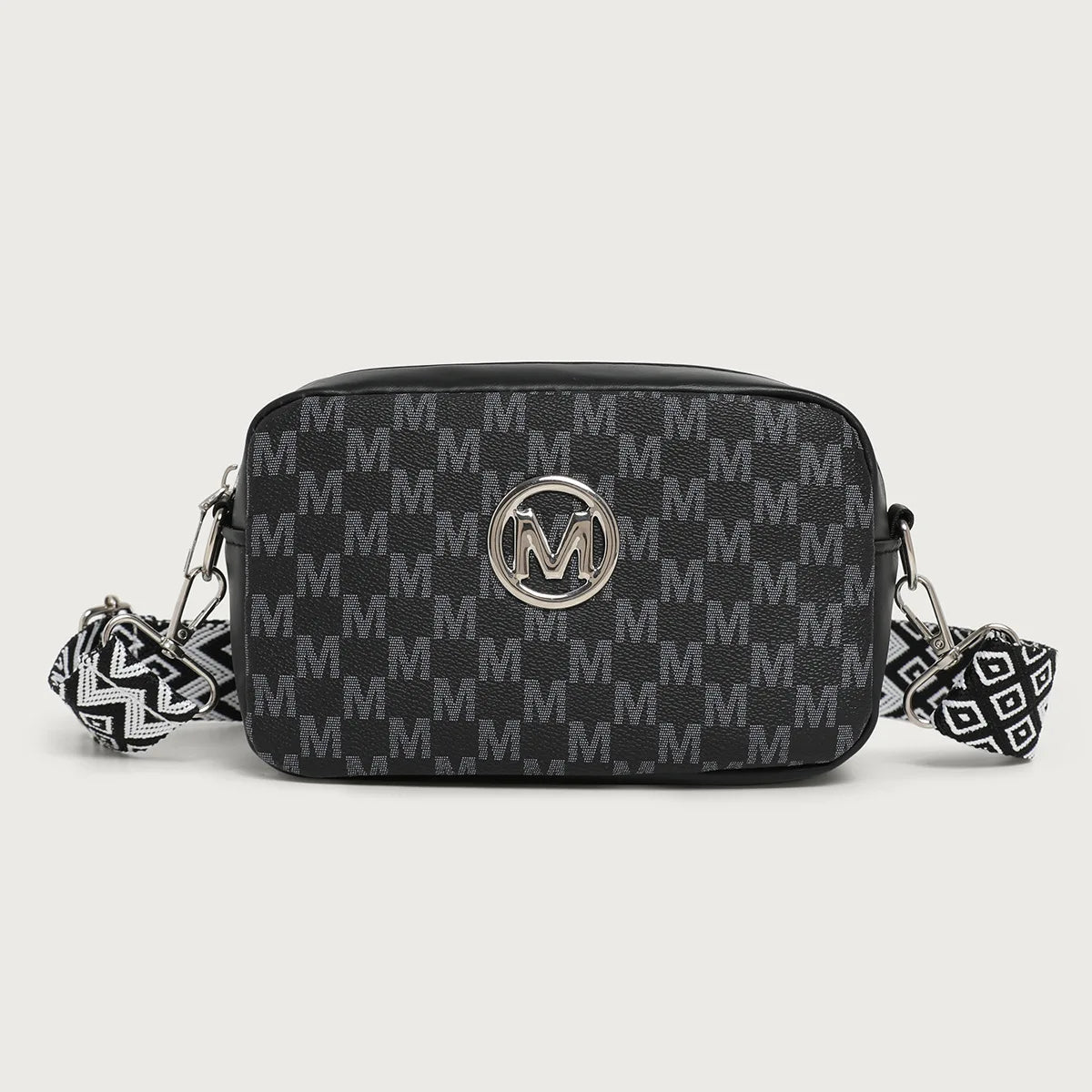 M Pattern Crossbody Bag for Women | Retro Monogram Purse