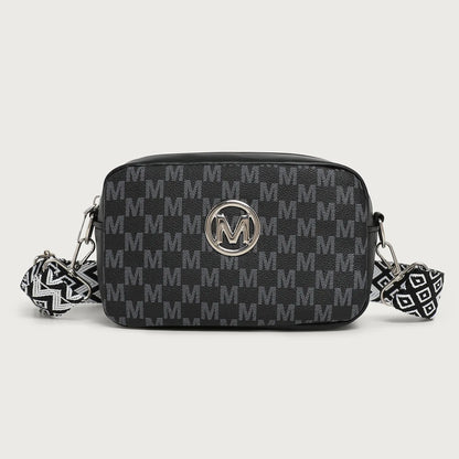 M Pattern Crossbody Bag for Women | Retro Monogram Purse