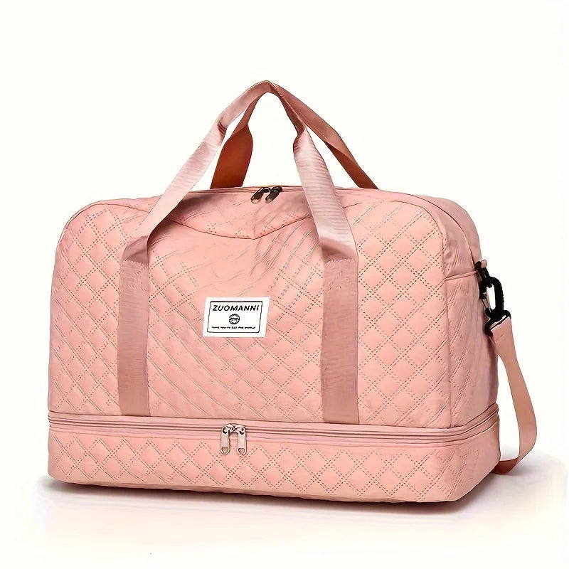 Luxurious Oversized Duffel Bag Stylish Durable Dry Wet Separation Handy Side Pockets Travel