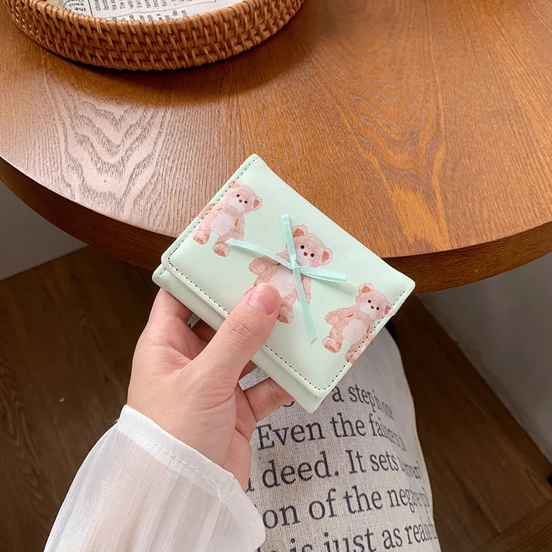 Cartoon Cute Three-Fold Multi-Functional Student Loose Change Card Holder Wallet