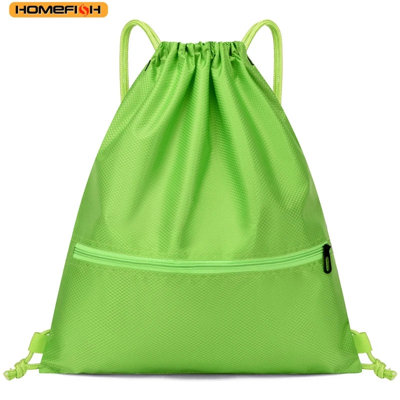 Homefish Men Women Lightweight Drawstring Bag Sports Fitness Outdoor Leisure Backpack Zipper