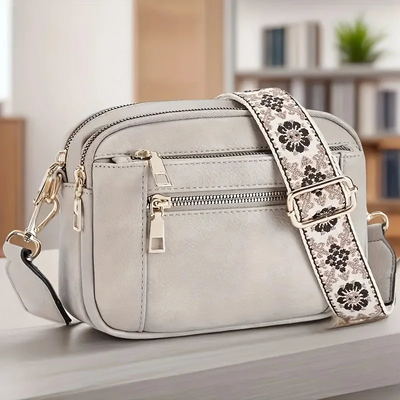 PU Leather Crossbody Bag – Multi-Pocket Women's Shoulder Bag