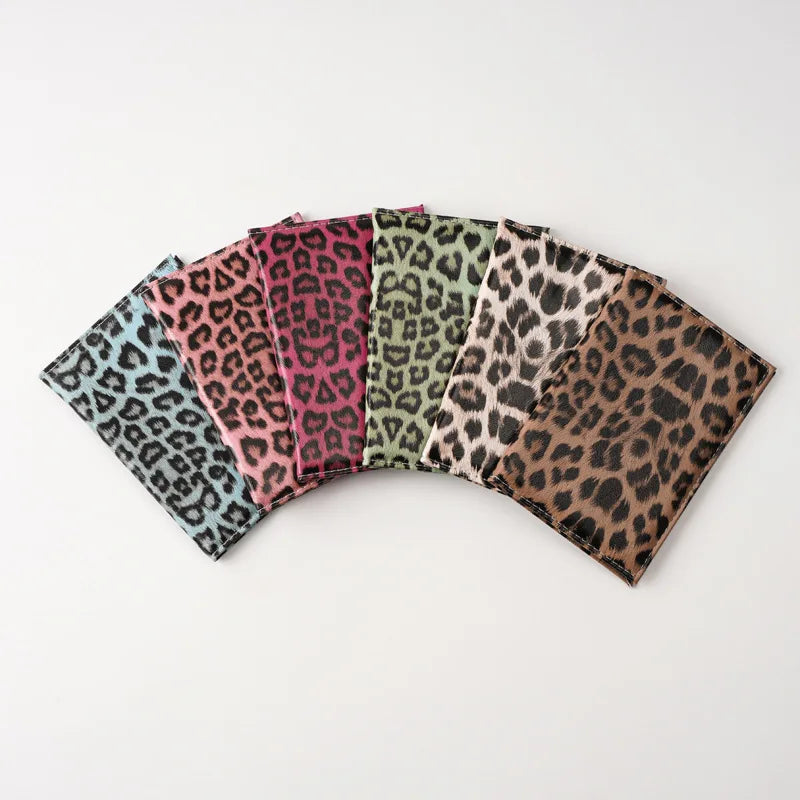 Leopard Print Passport Protective Cover Travel Holder Wallet Gift Pu Leather Card Case Unisex