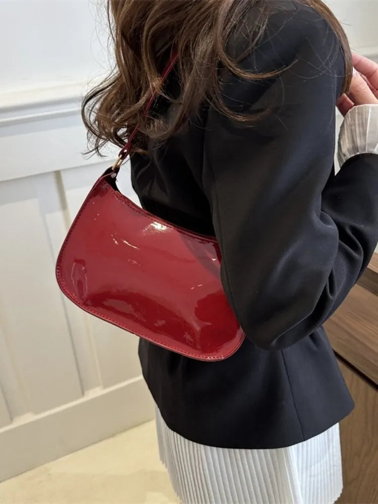 Homefish Pu Leather Underarm Bag Solid Color Women Daily Commuter Shoulder Versatile Mini Handbag