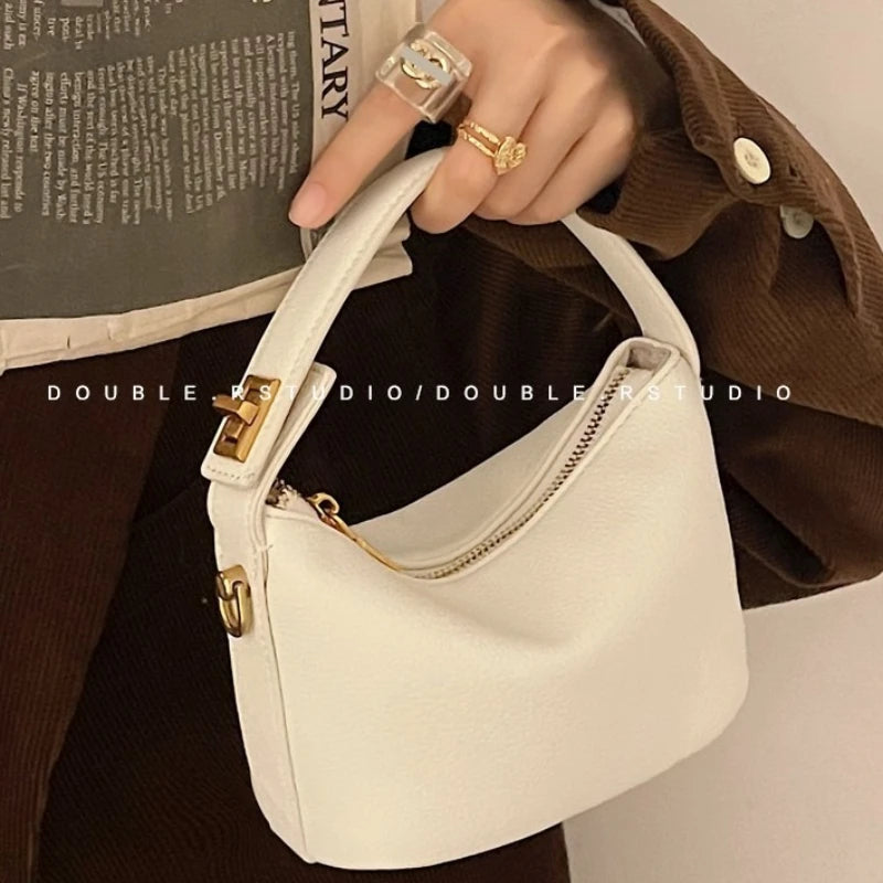 Gold Turn Lock Crossbody Shoulder Bag for Women