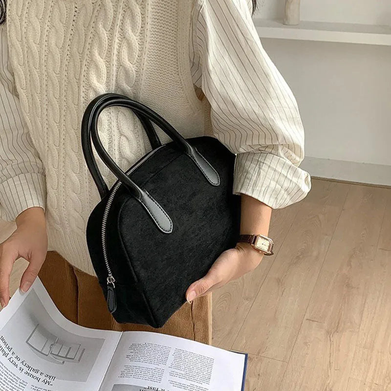 Hand-Held Bowling Bag Women S Retro Handbag Large-Capacity Commuting Pillow Bag