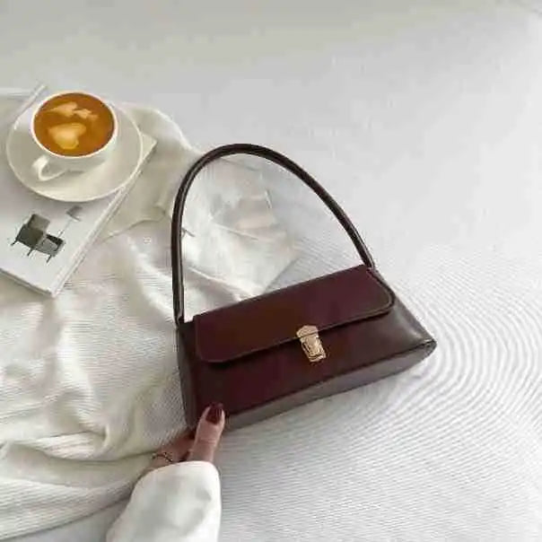 Women's Retro Baguette Shoulder Bag – Minimalist Underarm Handbag