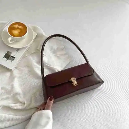 Women's Retro Baguette Shoulder Bag – Minimalist Underarm Handbag