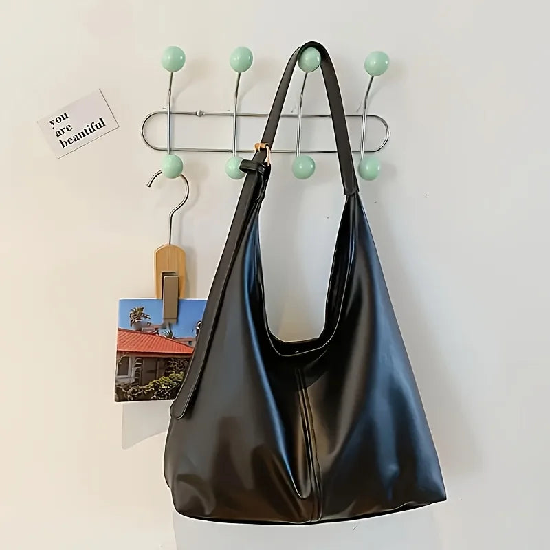 Vintage Hobo Shoulder Bag – Soft Leather Tote for Women