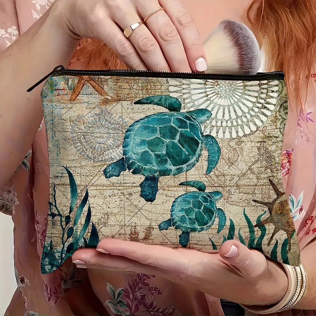 Travel Makeup Bag Printed Polyester Cosmetic Pouch