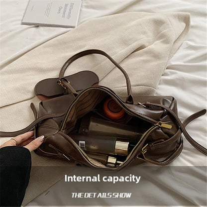 Daily Use Soft Leather Tote Bag Texture Handbags Shoulder Armpit Women S Bag - Soft