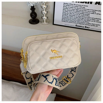 Quilted Leather Crossbody Bag – Large Capacity Shoulder Purse for Women