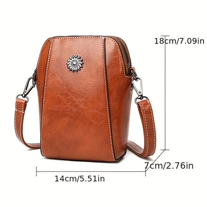 Soft Leather Mobile Phone Bag Women Mini Vertical Style Small Bag Putting Mobile Phones Purse - Soft