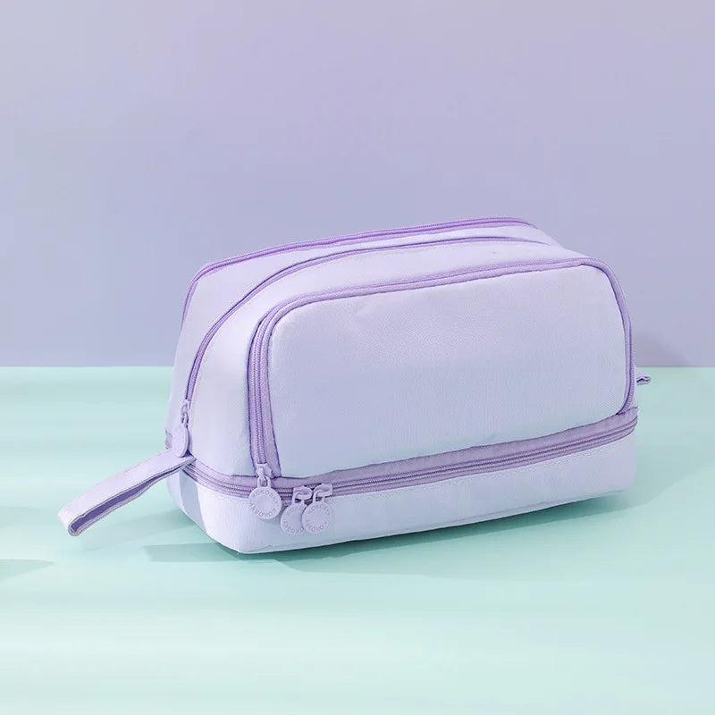 Large Capacity Pencil Case – Multi-Layer Stationery Pouch with Mesh Pockets