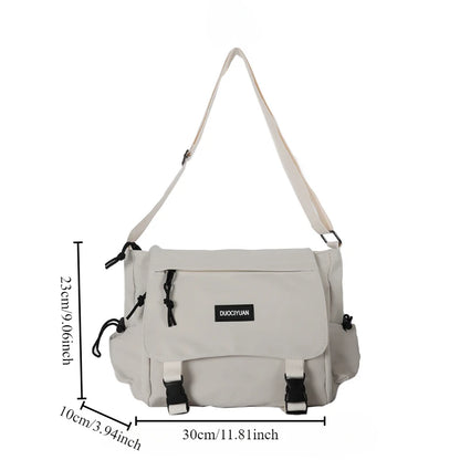 Korean Workwear Style Letter Shoulder Bag Hong Kong Style Retro Versatile Casual Student Plug-In