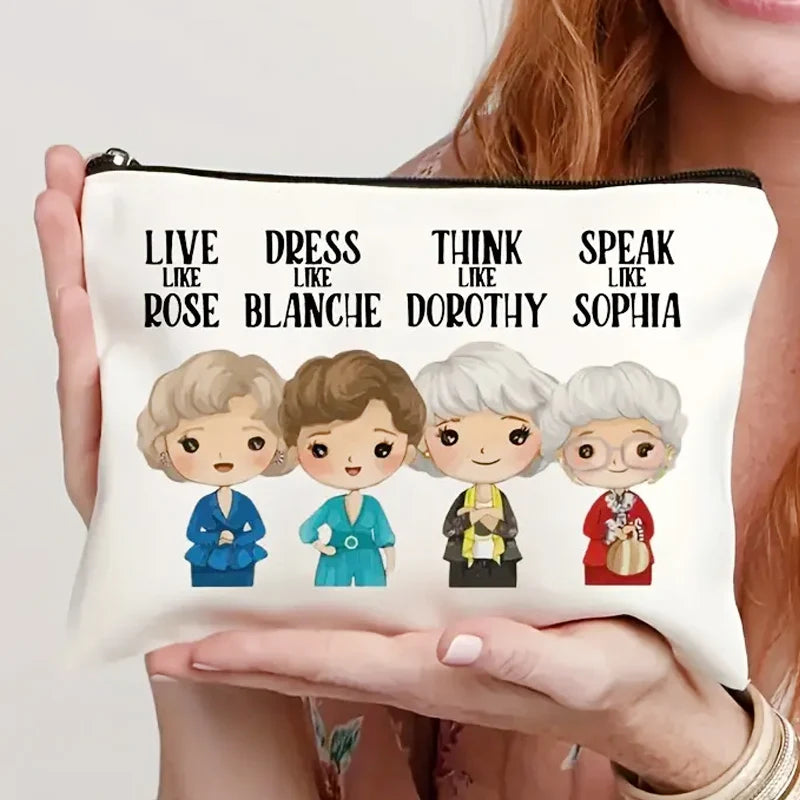 Printed Canvas Cosmetic Bag – Funny Novelty Makeup Pouch for Women