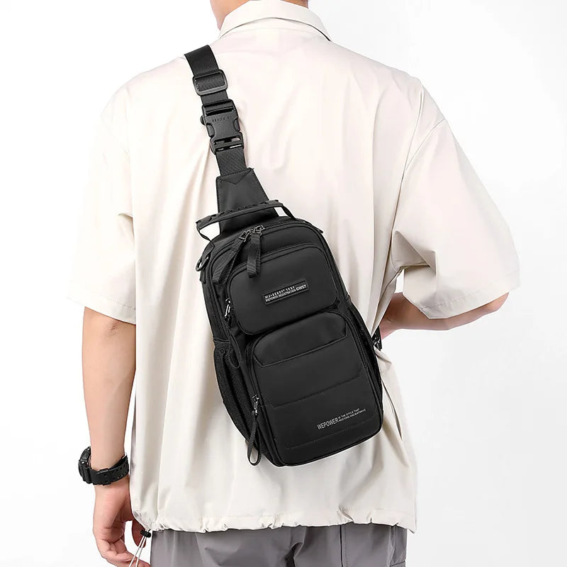 Men S Chest Bag Multifunctional Leisure Commuting One Shoulder Large Capacity Travel Portable Nylon