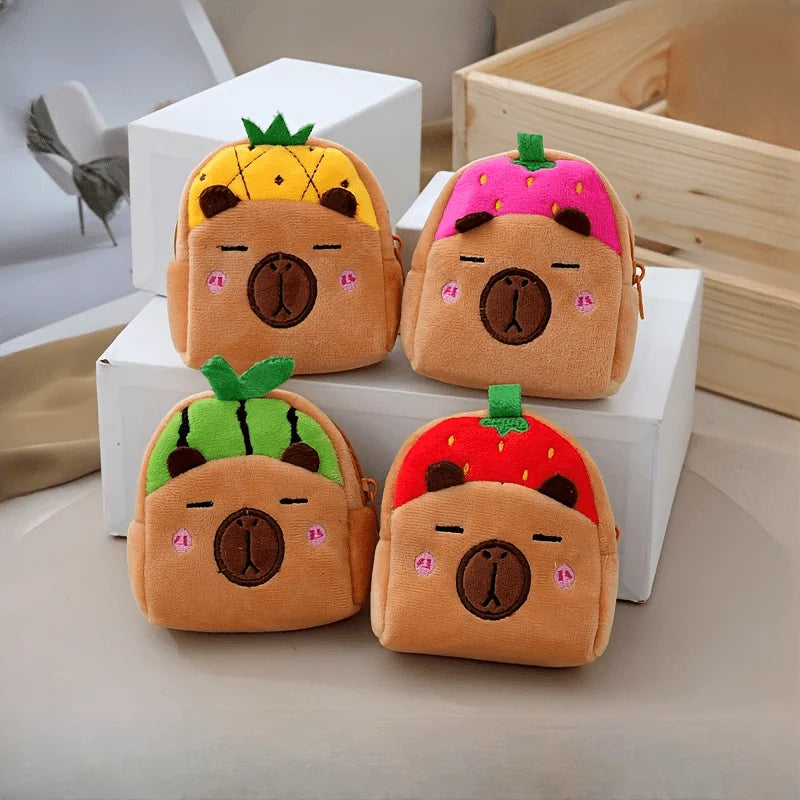 Capybara Plush Coin Purse – Cute Mini Zipper Pouch