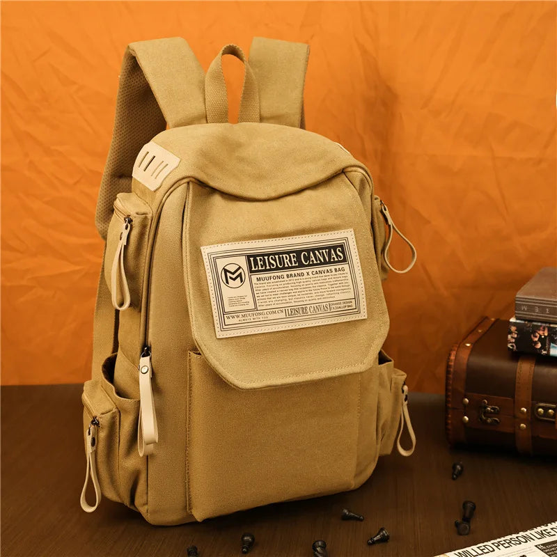 Wear-Resistant Canvas Large-Capacity Men S Backpack