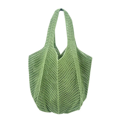Crochet Woven Tote Bag – Lightweight Women's Beach Shoulder Handbag