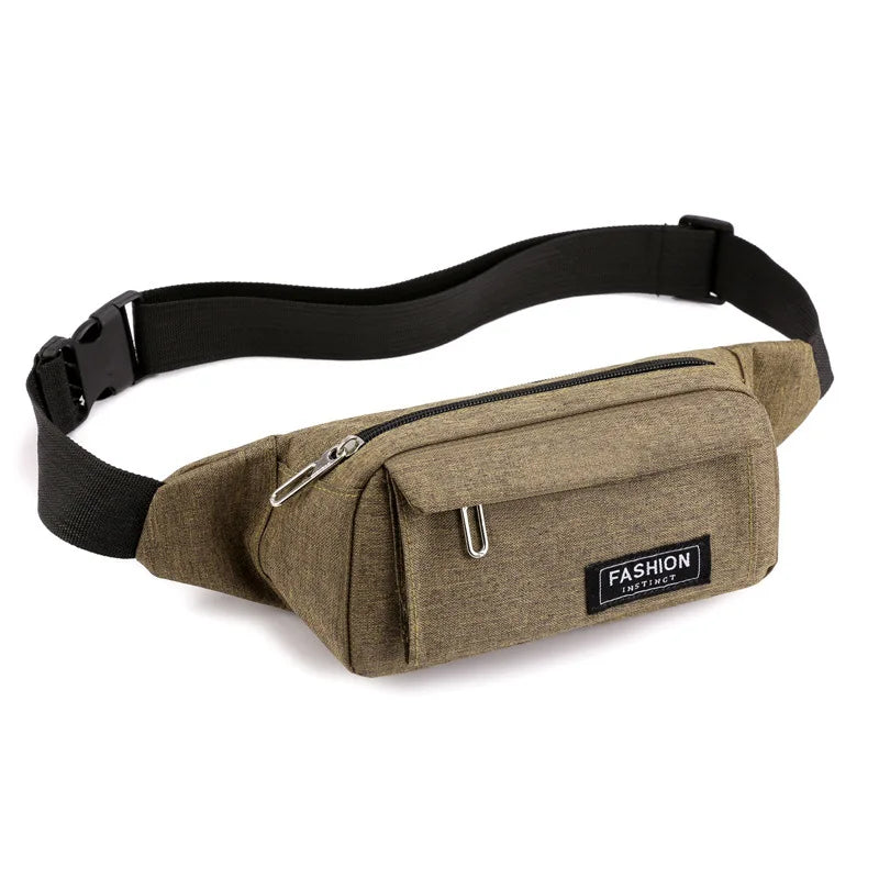 Multifunctional Waist Bag Men Waterproof Nylon Cloth Running Mobile Phone Storage Wear - Resistant