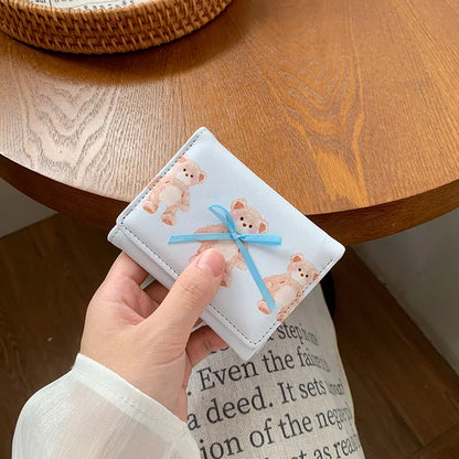 Cartoon Cute Three-Fold Multi-Functional Student Loose Change Card Holder Wallet