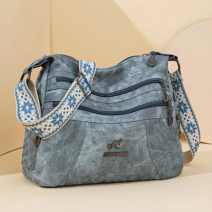 Vintage Shoulder Bag – Multi Layer Faux Leather Crossbody Handbag for Women