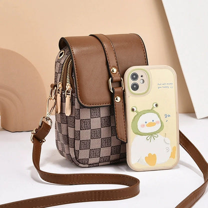 Retro Multi-Layer Crossbody Phone Bag for Women
