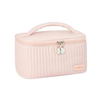 Cake Makeup Bag Pu Leather Large-Capacity Waterproof Storage Hand-Held Cosmetics Organization
