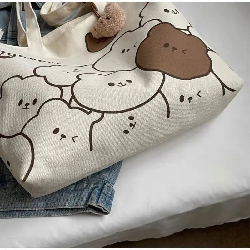 Commuting Japanese Cartoon Handbag Shoulder Bag Large Capacity Student Tote Bag