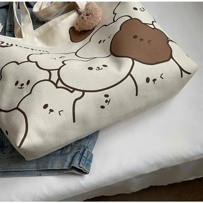 Commuting Japanese Cartoon Handbag Shoulder Bag Large Capacity Student Tote Bag