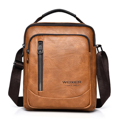 Men S Leisure Retro Cross-Body Large-Capacity Mobile Phone Carry-On Items Storage Waterproof