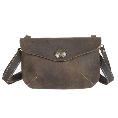Handcrafted Retro Crazy Horse Leather Single-Shoulder Bag Genuine Leather Multi-Functional Men S